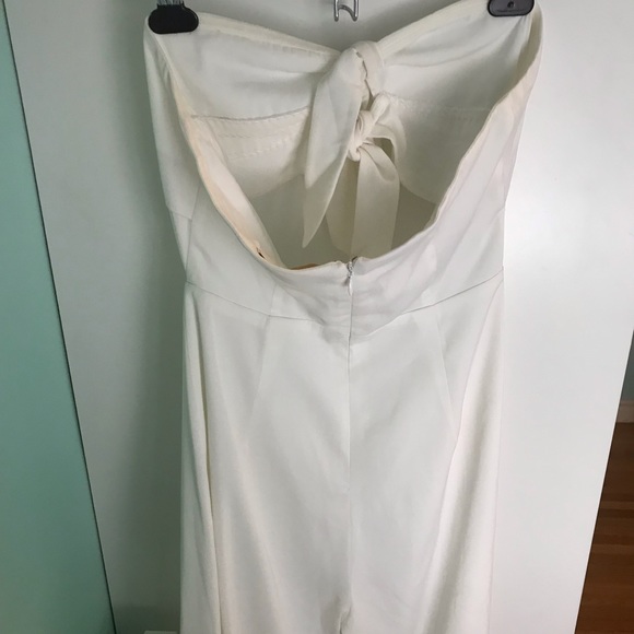 Meshki Nahla Tie Front Strapless Jumpsuit in White Size Medium - Picture 7 of 11